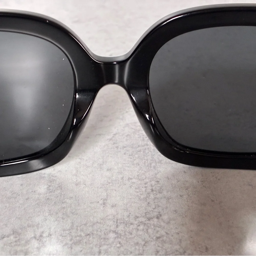 Tory Burch TY7179U 1709/87 Oversized Black Square Sunglasses NWOT w/ Case